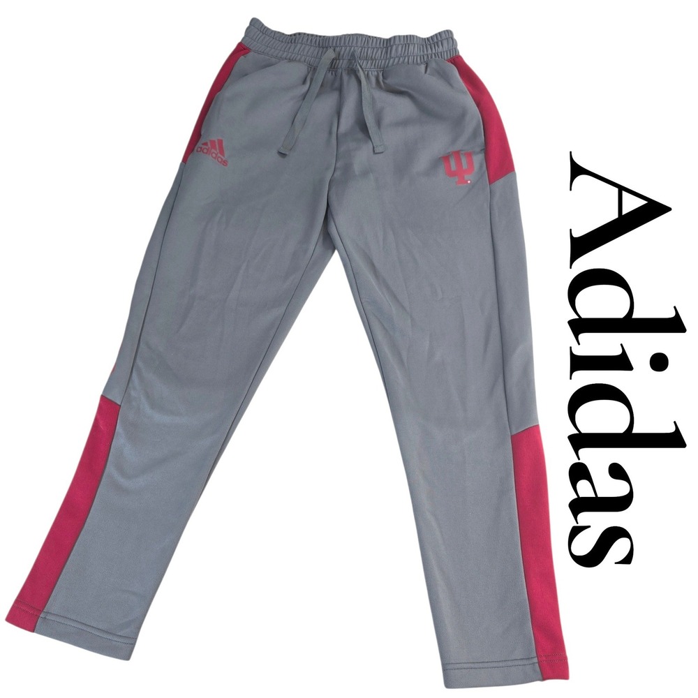Adidas Indiana University Hoosiers Pants Mens M Gray Crimson Aeroready H55769 IU